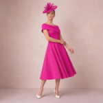 Radiant Fuchsia Off-Shoulder Midi Dress - Image 2