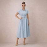 Sky Breeze Belted Midi Dress - Image 2