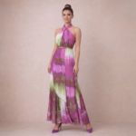 Violet Garden Halter Maxi Dress