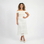White Lace Midi Skirt - Image 2