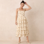 Floral Tiered Ruffle Midi Dress