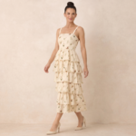 Floral Tiered Ruffle Midi Dress - Image 3