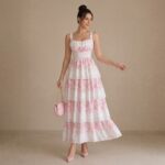 White & Pink Floral Tiered Maxi Dress - Image 2