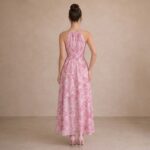 Pink Paisley Halter Maxi Dress - Image 4