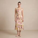 Elegant Floral Belted Midi Dress