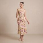 Elegant Floral Belted Midi Dress - Image 2