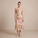 Elegant Floral Belted Midi Dress - Image 5