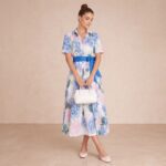 Floral Shirt Style Midi Dress