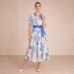 Floral Shirt Style Midi Dress - Image 2