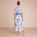 Floral Shirt Style Midi Dress - Image 5
