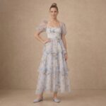 Floral Puff Sleeve Tiered Maxi Dress - Image 2