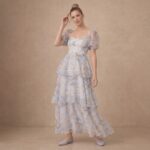 Floral Puff Sleeve Tiered Maxi Dress - Image 4