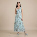 Ruffle Trim Floral Pleated Midi Dress - Image 2