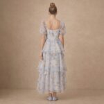 Floral Puff Sleeve Tiered Maxi Dress - Image 5