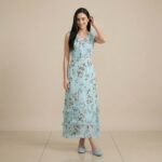 Ruffle Trim Floral Pleated Midi Dress - Image 4