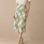 Floral Lace High-Waisted Midi Skirt - Image 2