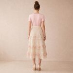 Embroidered Floral Lace Midi Skirt - Image 4