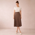 Asymmetrical Pleated Midi Skirt