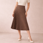 Asymmetrical Pleated Midi Skirt - Image 2