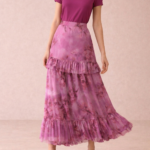 Floral Ruffle Tiered Maxi Skirt - Image 2
