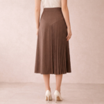 Asymmetrical Pleated Midi Skirt - Image 3
