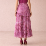 Floral Ruffle Tiered Maxi Skirt - Image 3