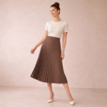 Asymmetrical Pleated Midi Skirt - Image 4
