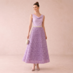 Lavender Embellished Maxi Skirt