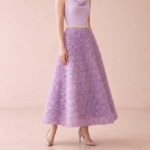 Lavender Embellished Maxi Skirt - Image 3