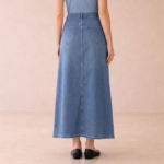Classic A-Line Denim Maxi Skirt - Image 2
