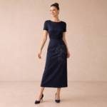 Embellished Floral Satin Midi Skirt