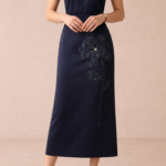 Embellished Floral Satin Midi Skirt - Image 4
