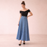 Denim Style A-Line Maxi Skirt - Image 2