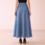 Denim Style A-Line Maxi Skirt - Image 4