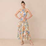 Women’s Multi Floral Tiered Maxi Dress - Image 2