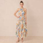 Women’s Multi Floral Tiered Maxi Dress - Image 4