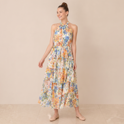 Women’s Multi Floral Tiered Maxi Dress