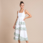 White Tiered Midi Dress - Image 6