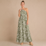 Sage Green Printed Maxi Dress - Image 3