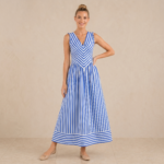 Blue Striped Maxi Dress