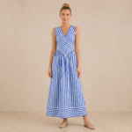 Blue Striped Maxi Dress - Image 2