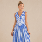 Blue Striped Maxi Dress - Image 3