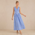 Blue Striped Maxi Dress - Image 4