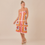 Rainbow Crochet Tiered Midi Dress - Image 3