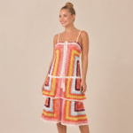 Rainbow Crochet Tiered Midi Dress - Image 4
