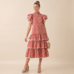 Polka Dot Ruffle Tiered Midi Dress