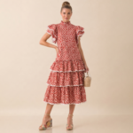 Polka Dot Ruffle Tiered Midi Dress - Image 4