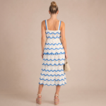Blue Wave Knit Tiered Midi Dress - Image 5
