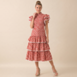 Polka Dot Ruffle Tiered Midi Dress - Image 5