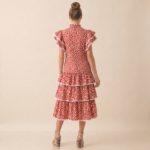 Polka Dot Ruffle Tiered Midi Dress - Image 6